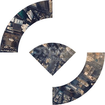 Geographic intelligence visualization combining city imagery with a map of roads and behavioral signals
